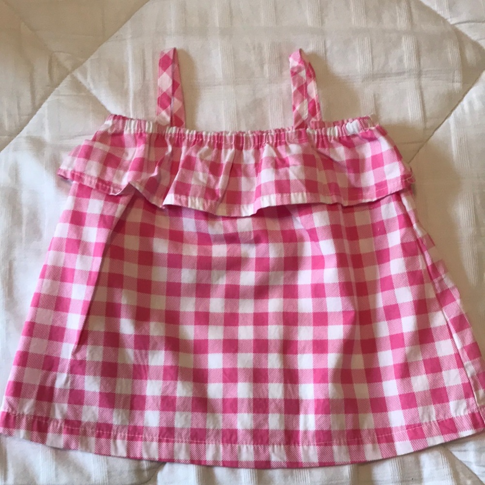 Pink plaid summer tank. 6-9m.